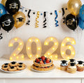 2026 LED Marquee Light Up Numbers, 4 LED Marquee Numbers for New Year Decorations 2026 graduation decorations，Class of 2026 Graduation Decorations Sign for Kindergarten Preschool High School College Wall Table Decor Party Supplies