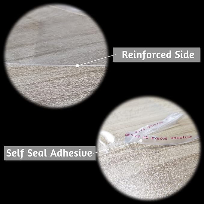 120pcs 9x12 inch Clear Cellophane Bags, Resealable Self-Sealing Cello Shipping Bags for Clothes, Shirts, Pants, Foods