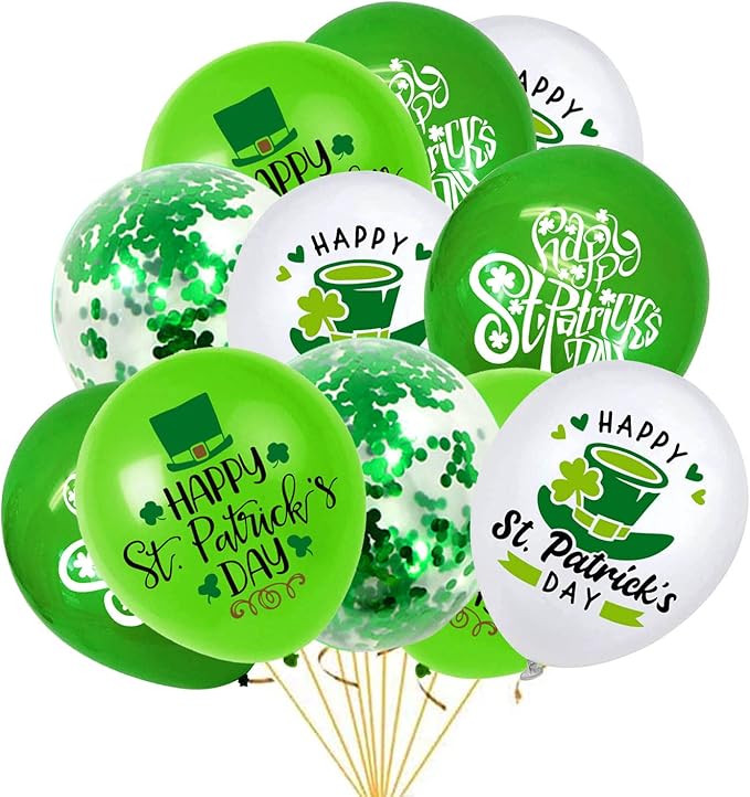 St. Patrick's Day Balloons St. Patrick's Day Party Decorations St. Patrick's Latex Balloons for St. Patrick's Day Themed Party St. Patrick's Day Decorations Decor Supplies 20Pcs