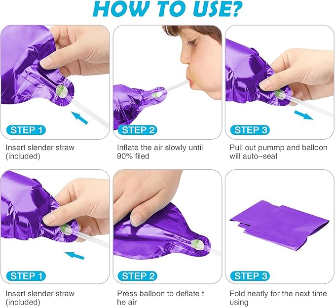 Number Balloons 16 Inch Mylar Foil Number 0-9 Balloons Set for Party Decoration Custom Digital Balloons 10 Pieces Party Supplies (purple)