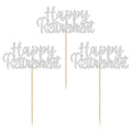 Gyufise Silver Glitter Happy Retirement Cupcake Toppers Retired Cake Decorations for Retirement Party Cake Decorations 36 Pack