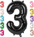 Numbers Balloon 3, 40 Inch Large Black Balloon for Three Year Old Birthday Decor, 3 13 30 31 Birthday Party Decorations for Wedding Supplies