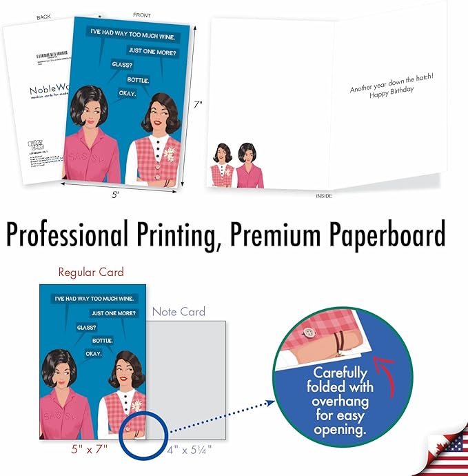 NobleWorks Pack of 3 Funny Birthday Greeting Cards with Envelopes (1 Designs, 3 Each) One More Bottle C2998BDG-C3x1