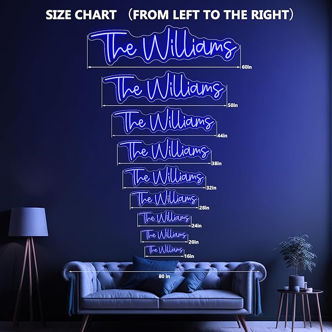 Custom Neon Signs, Personalized Large Led Neon Lights Sign,Neon Sign Customizable for Wall Decor Wedding Birthday Party Bedroom Bar Shop Name Logo Lights (Optional 18" to 60")