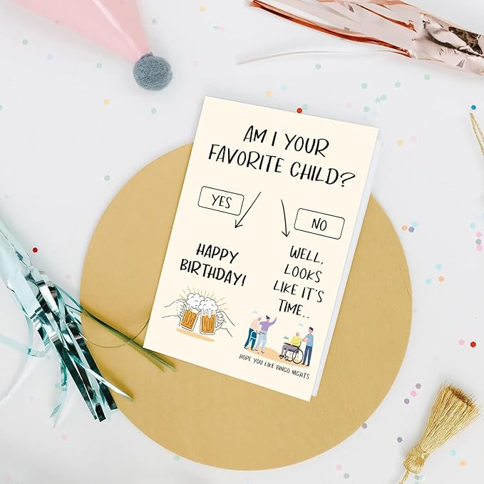 Funny Birthday Card for Dad Mom, Hilarious Dad Mom Birthday Card&Gift from Son Daughter Child Kids, Sibling Rivalry Birthday Card for Daddy Mommy Parent