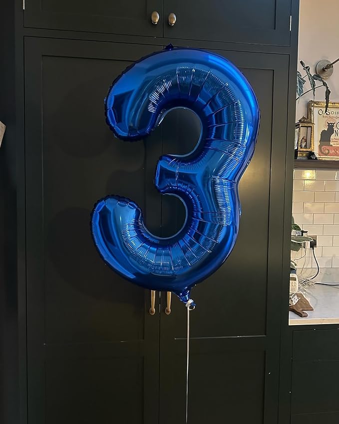 40 Inch Night Blue Number 6 Balloon, Giant 6 Number Balloons for 6th Birthday Decorations, Party Supplies for Baby Boy Girl, Night Blue Party Decor