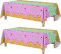 OHOME Ice Cream Party Decorations - Disposable Tablecloth for Ice Cream Birthday Party Decorations - Plastic Table Cover for Summer Bar Party Banner,2 Pack