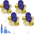 4 Set Blue Gold Balloon Stand Balloon Centerpieces Table Decorations for Birthday Wedding Anniversary Retirement New Years Graduation Decorations Class of 2026