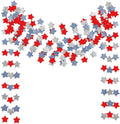 6 Pack Patriotic Star Streamers Garland Red White Blue Bunting Banner Paper Hanging Decorations for 4th of July American Independence Day Labor Day Holiday Memorial Day Party Supplies (50 Feet)