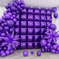 36pcs Purple Square Foil Balloons Wall Backdrop with 79pcs Balloon Garland Arch Kit, Double Sided Balloon for Birthday Baby Shower Bridal Shower Anniversary Prom Graduation Party Decorations