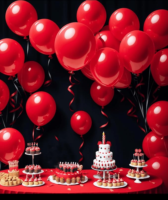 600 Pack Red Balloons 12 Inch Red Latex Balloons - Various Party Balloons Decorations