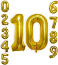 40 Inch Large Gold Number Celebration and Decoration Balloon for Birthday Parties, Graduations, Anniversaries, Weddings, Photo Shoots, Special Events - Helium Foil Mylar (Gold Number 10)