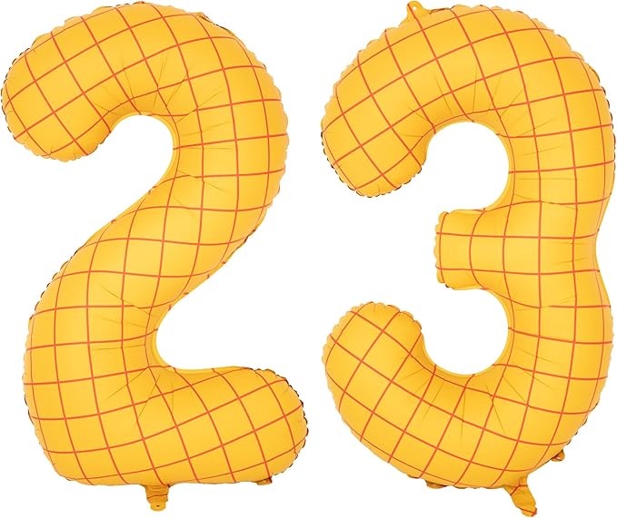 40-Inch Large Number Balloon Toy Inspired Story Matte Yellow Birthday Balloon Western Rodeo Party Supplies Boy Girl Story Anniversary Kids Birthday Party Cowboy Farm Themed Baby Welcome Decorations