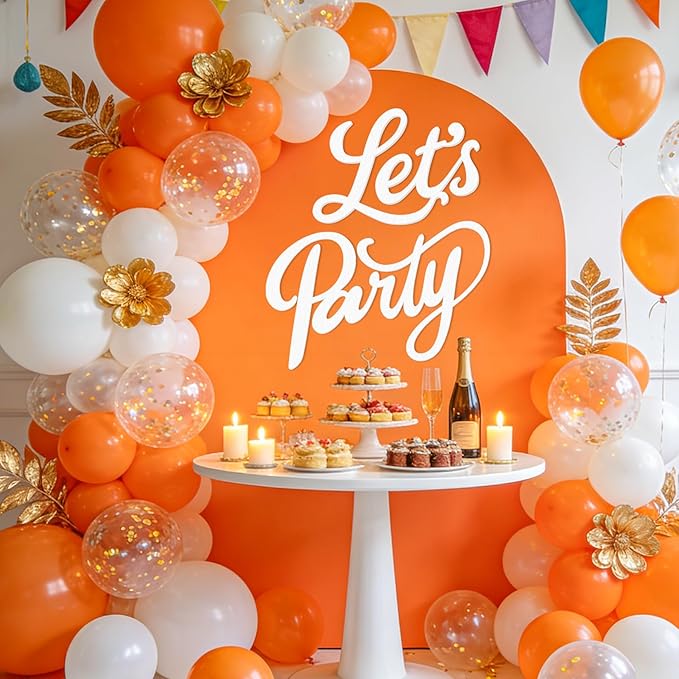 Babenest Let's Party Felt Sign, Reusable White Letter Banner for Backdrop, Balloon Arch Decor, Party Supplies for Graduation, Birthday, Wedding, Bachelorette, Christmas, Home Bar, Man Cave Wall Decorations