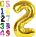 40 Inch 2 Birthday Balloons, Gold Two Number Balloons for Birthday Party Decoration, Foil Number Ballon for 2, 12, 20, 22, 2026 Celebration, Graduation, Baby Shower, Anniversary Decor