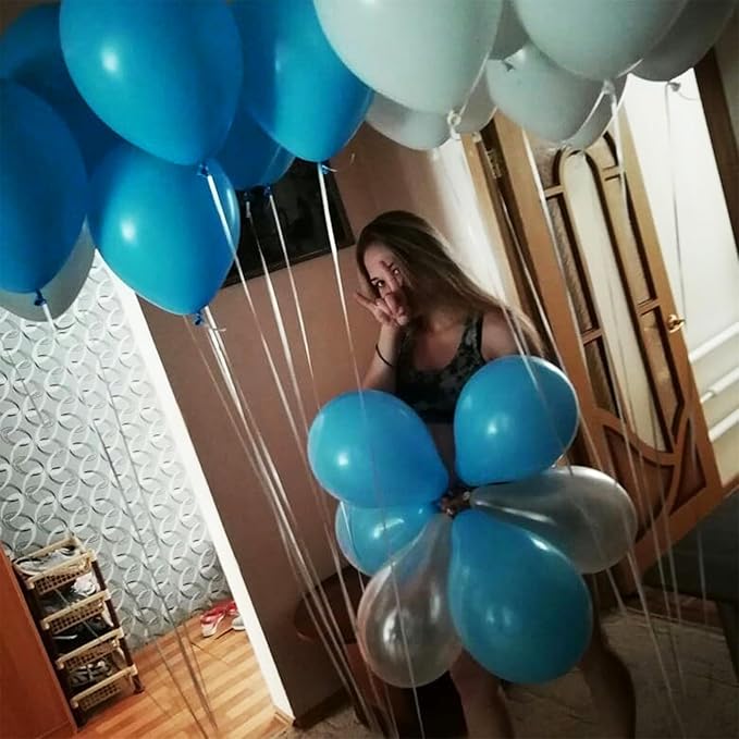 Peacock Blue Balloons 12 Inch, 100 Pack Turquoise Blue Balloon Teal Blue Latex Balloons Matte Dark Teal Aqua Blue Helium Balloons for Birthday Baby Shower Wedding Whale Theme Party Decorations