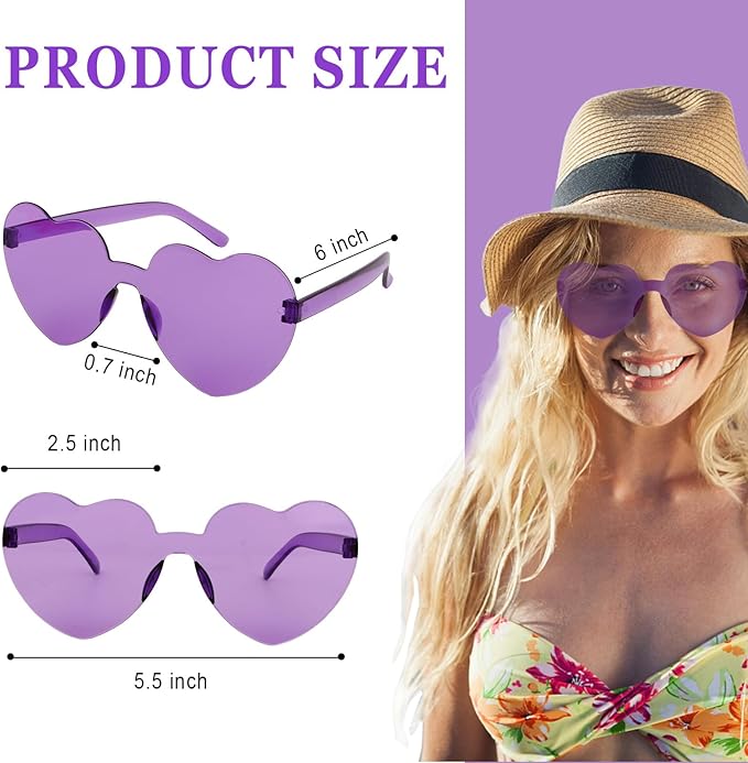 Heart Sunglasses 12/18/24 Pcs Heart Shaped Glasses for Women Cute Funny Party Glasses Party Favors Accessories