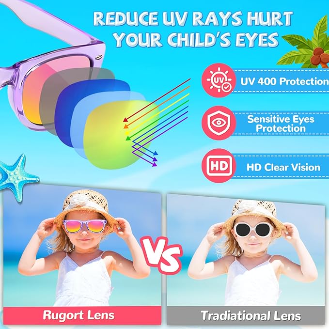 Party Favors Kids Sunglasses Bulk - 16 Packs Neon Sunglasses for Kid Age 3-8, UV400 Protection Party Sunglasses Goodie Bags Stuffers for kids Birthday Party Supply, End of the Year Gifts For Students
