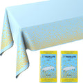 Blue and Gold Tablecloths for Party 2 Pack - 54x108 inch Gold Dot Confetti Disposable Rectangular Plastic Table Cover for Baby Shower Boy Birthday Engagement Wedding Gender Reveal BBQ Party