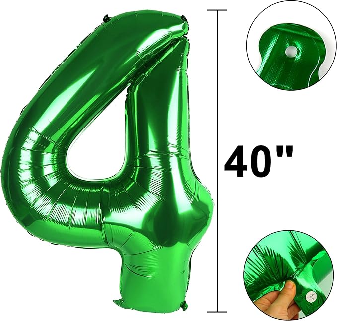 40 Inch Green Number 40 Digital Balloon,Jumbo Mylar Foil Helium Balloon for 40 Balloons for Birthday Party,Wedding Anniversary Party Decorations