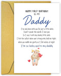 PIUST Birthday Card for Daddy, Happy First Birthday As My Daddy Card, Bear Themed 1st daddy Birthday Card, Sentimental New Dad birthday card from Baby (57)