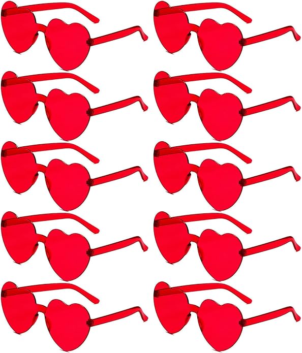 AEAHALY Heart Sunglasses for Women and Men Rimless Heart Shaped Sunglasses Bachelorette Bride Party Accessories