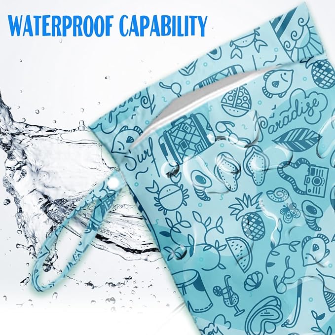 Beach Essentials, Wet Bag for Swimsuit Dirty Clothes Yoga Gym Diaper, Wet Dry Bag, Beach Vacation Essential for Travel Poor Bathing Summer Coast Vibes