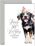 50th Birthday Cards for Auntie - Party Dog - Happy Birthday Card for 50 Year Old Aunt from Niece Nephew, A5 Bday Woman Women Her Greeting Cards Gift for Aunty Birthday Gifts