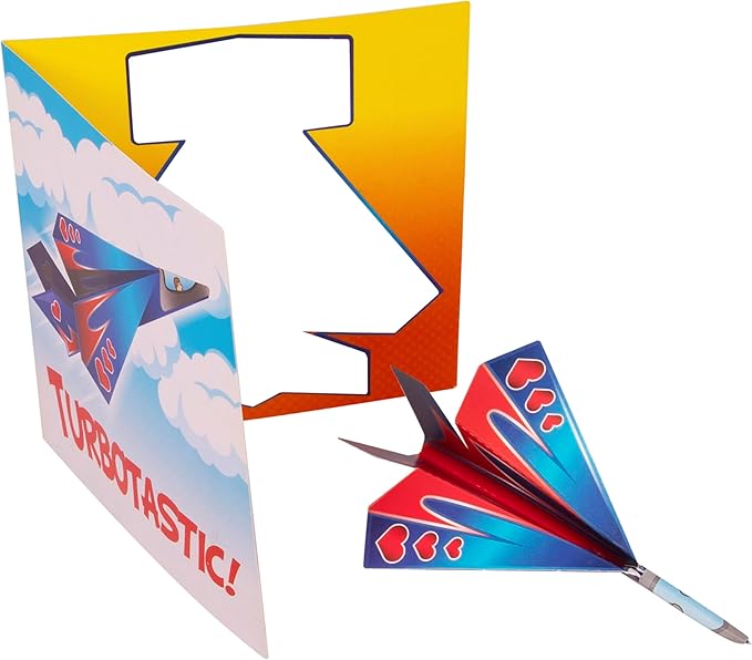 Kangaroo 28 Pack Flying Paper Airplanes Valentines Day Cards for Boy & Girl with Envelopes & Stickers - Valentines Day Cards for Kids School - Valentine Bulk Party Favors Classroom Gift