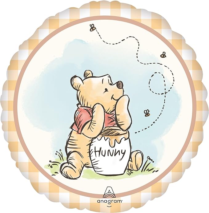 Anagram Classic Pooh Birthday Party Supplies 7pc Balloon Bouquet Decorations with Airloonz