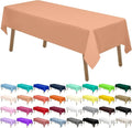 PARTY ULYJA Peach Plastic Tablecloths 2 Pack Rose Gold Disposable Table Covers 54 x 108 Inch Bridal Shower PEVA Table Cloths for Picnic Birthday Wedding Banquet Parties 8 ft Rectangle Table Use