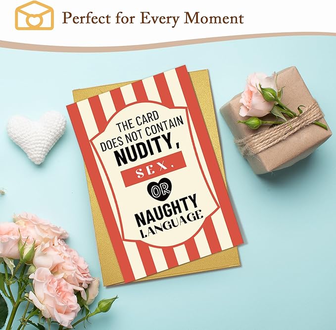 Qiliji Naughty Birthday Card for Boyfriend Girlfriend, Funny Anniversary Card for Husband Wife, Valentines Day Cards Gifts for Men Women, Adult Humor Love Cards Gifts