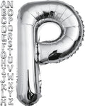 40 inch Silver Letter P Balloon, Big Size Alphabet Foil Mylar Helium Balloons for Birthday Party Celebration Wedding Anniversary Baby Shower Decorations Supplies Alphabet P