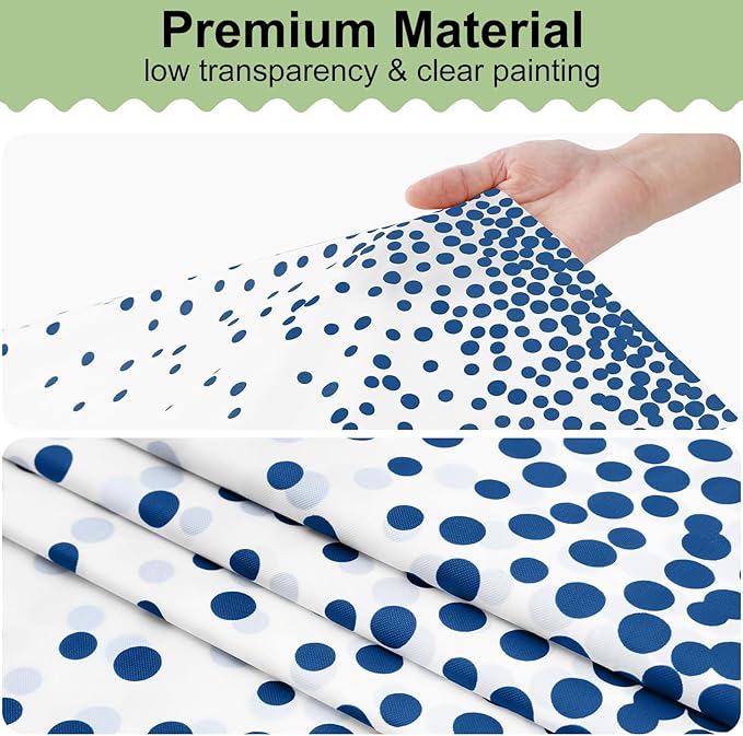 misaya 3 Packs Dot Disposable Table Cloth, 54 x 108 Inch Waterproof Plastic Tablecloth, Rectangle Navy Dots in White Table Covers for Easter, Picnic, Birthday, Party