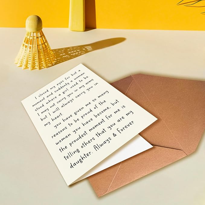 Daughter Birthday Card from Parents, Sweet Poetic Cards from Proud Parents, I Love You, You Are My Daughter Always and Forever, Decorations for Gril, Proud of You card
