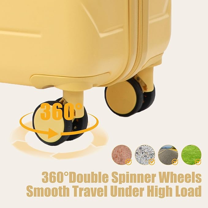 28 Inch ABS Hard Shell Large Luggage With Combination Lock and Side Hooks, Yellow