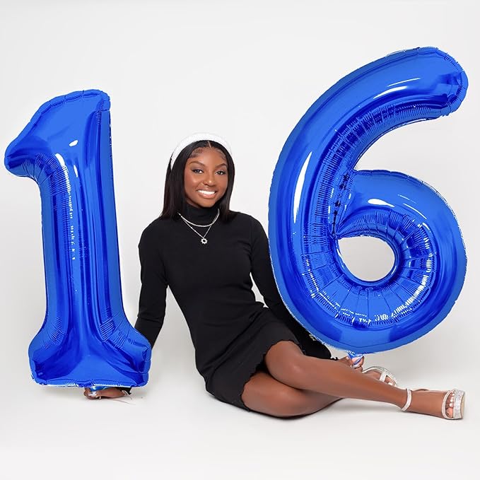 Number Balloons Navy Blue Balloons - Giant Number 10 Balloon, 10 20 30 40 50 Numbers Balloon Birthday Decorations, Blue Party Supplies for Boy Men