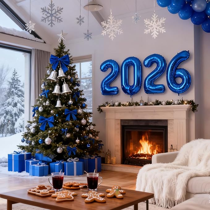 Dark Blue 2026 Balloons Number, Number 20 Balloons 40 Inch Big Foil Balloon Decoration, 2 0 2 6 Balloon Numbers for 2 20 22 26 60 Boy & Girl Birthday Party, Graduation, Anniversary