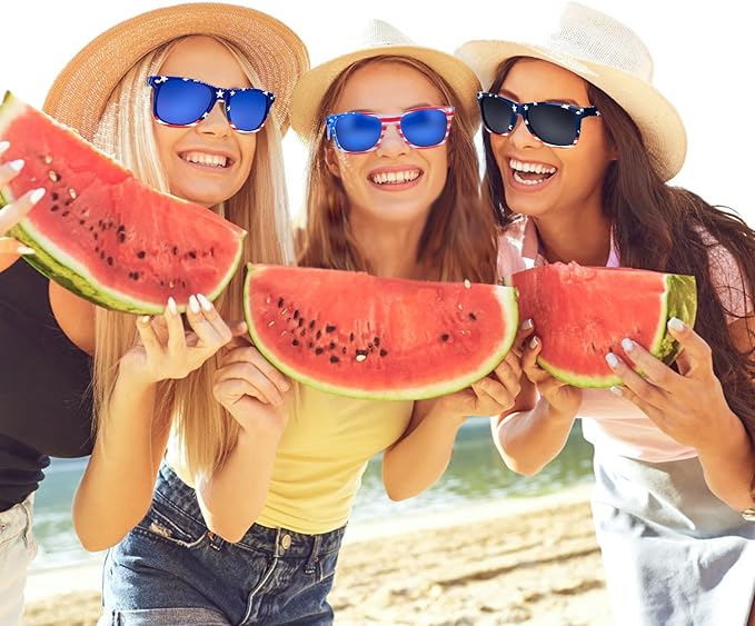 3Pcs American Flag Sunglasses, 4th of July Decor Party Accessories, Independence Day Decorations