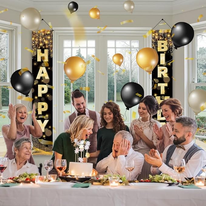 Birthday Decorations Banner, Happy Birthday Door Sign for Men Women Boys Girls Ideal Birthday Decorations Party Supplies Outdoor Indoor 72 x 12 Inch