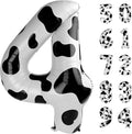 Cow Print 4 Balloon, Number Balloon 40 Inch Cow Birthday Party Decorations, Four Numbers for Party Favors Decor, Number 4 Balloon