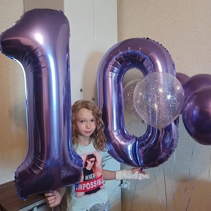 40 Inch Purple Number 11 Digital Balloon,Jumbo Mylar Foil Helium Balloon for 11 Balloons for Birthday Party,Wedding Anniversary Party Decorations