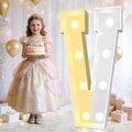 Pooqla 3FT Marquee Light Up Letters, Cool White and Warm White LED Big Mosaic Marquee Letters 3 Feet, Giant Letter Sign for Balloons Birthday Anniversary Wedding Party Decoration, Letter V