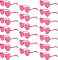 YQVIE 20 Pack Heart Shaped Sunglasses One Piece Candy Color Rimless Glasses for Women Bachelorette Party Supplies