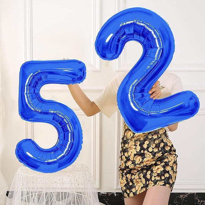 Number Balloons Navy Blue Balloons - Giant Number 10 Balloon, 10 20 30 40 50 Numbers Balloon Birthday Decorations, Blue Party Supplies for Boy Men