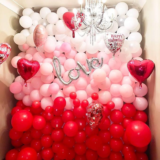PartyWoo Pearl Red Balloons 50pcs 12 Inch Red Latex Helium Balloons for Graduation Wedding Anniversary Birthday Valentine's Day Bachelorette Citizenship Strawberry Theme Party Decorations Red-Z06