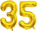Giant Gold Number 35 Balloons, 40 Inch Jumbo Number 35, Large Foil Mylar Balloons for Girls Women 35th Birthday Party Decorations, 35 Anniversary Events Decorations