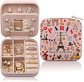 Paris Travel Gifts for Women Jewelry Box, France Lovers Birthday Gift, Paris City Themed Souvenirs for Traveller Women Friends, France Travel Favors Jewelry Case Organizer