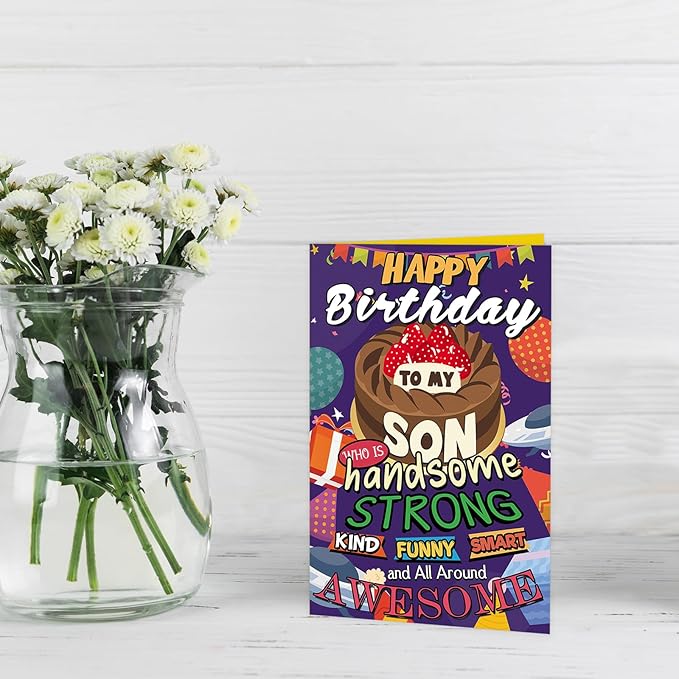 Birthday Card for Son, Funny Birthday Card to Son from Mom Dad,Bday Card for Sons Adult, Coolest Bday Gifts Ideas for Sons
