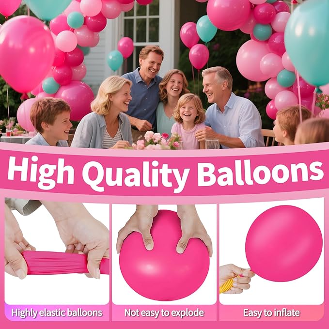 KAWKALSH Hot Pink Balloon Arch Kit 111Pcs 18 12 5 Inch Latex Party Balloons Garland for Birthday Baby Shower Wedding Engagement Anniversary Christmas Party Decorations